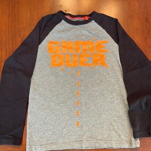 Mini Boden boys game over long sleeve T-shirt size9-10